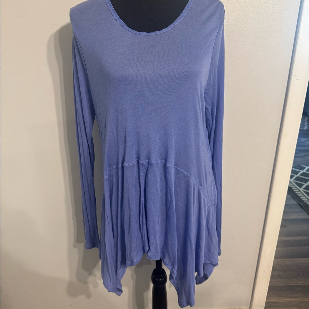 Long sleeve periwinkle top